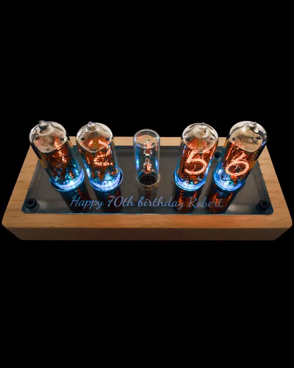 Your words, brought to life with precision laser engraving.
Our new live preview tool lets you customise your NIX labs Nixie clock in real time befor
