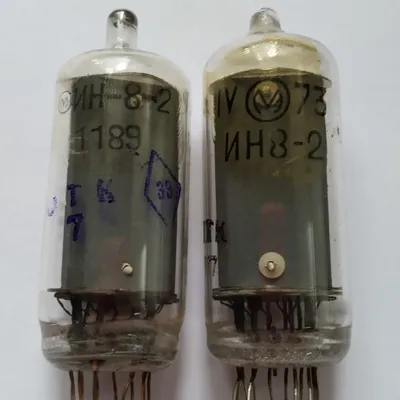 Close up picture of the structure of a nixie tube